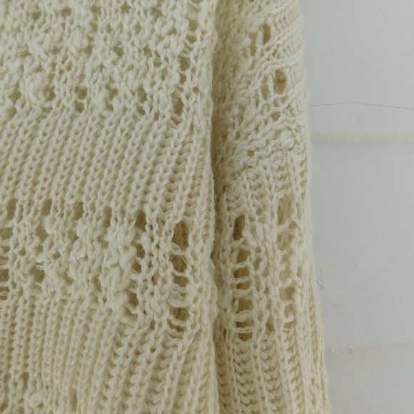 Bohemian Cream Tortoise Button Open Knit Cardigan - Picture 7 of 15